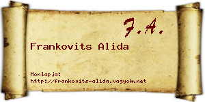 Frankovits Alida névjegykártya